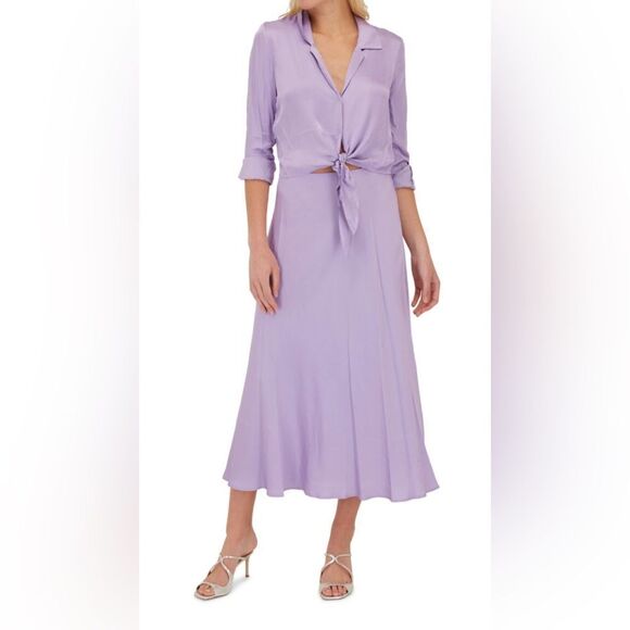 L'AGENCE  Annie tie front Blouse in LAVENDER. XXL NWT - Picture 11 of 12